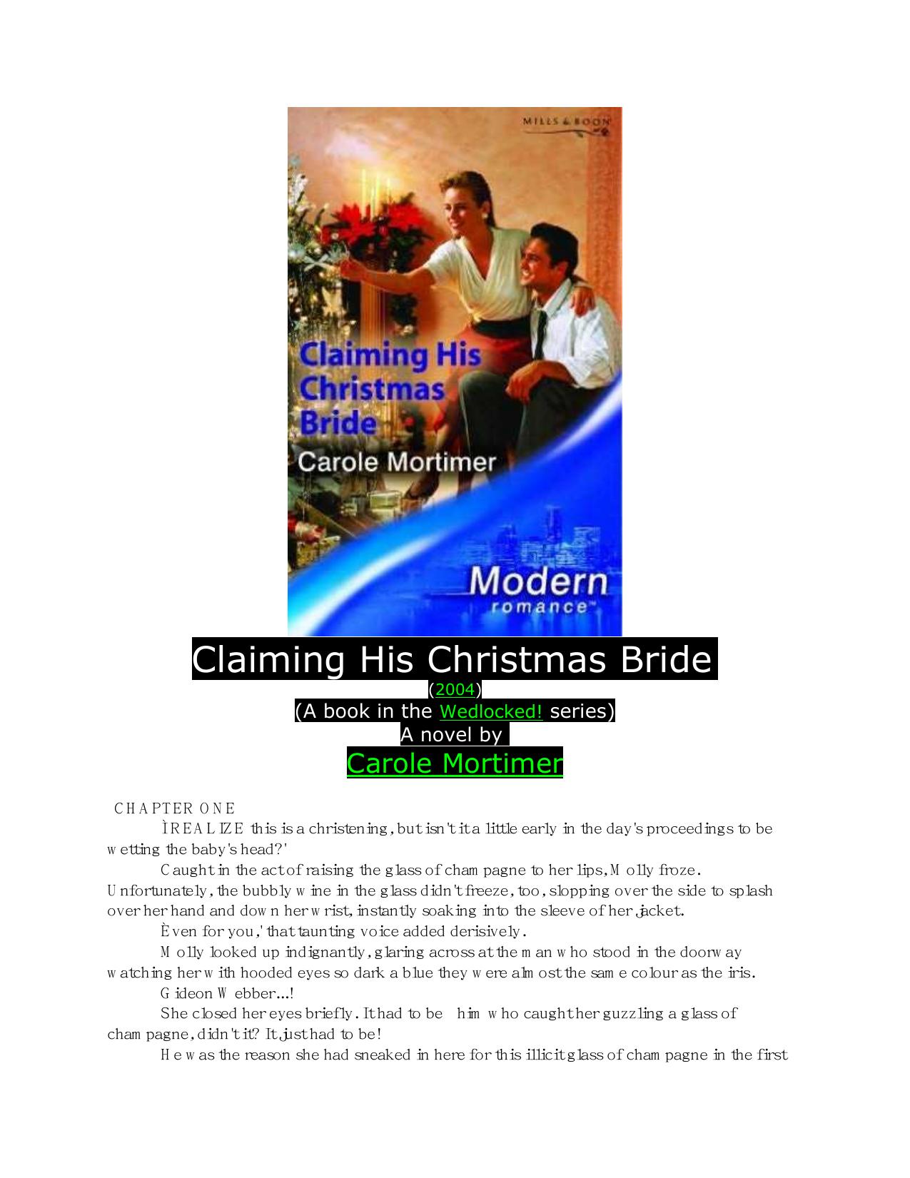 Claiming His Christmas Bride by Unknown