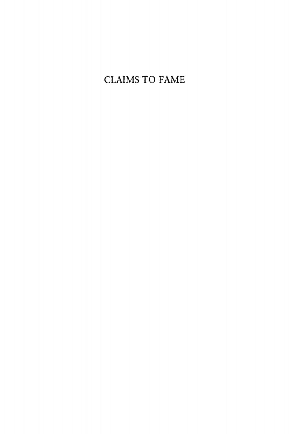 Claims to Fame by Joshua Gamson
