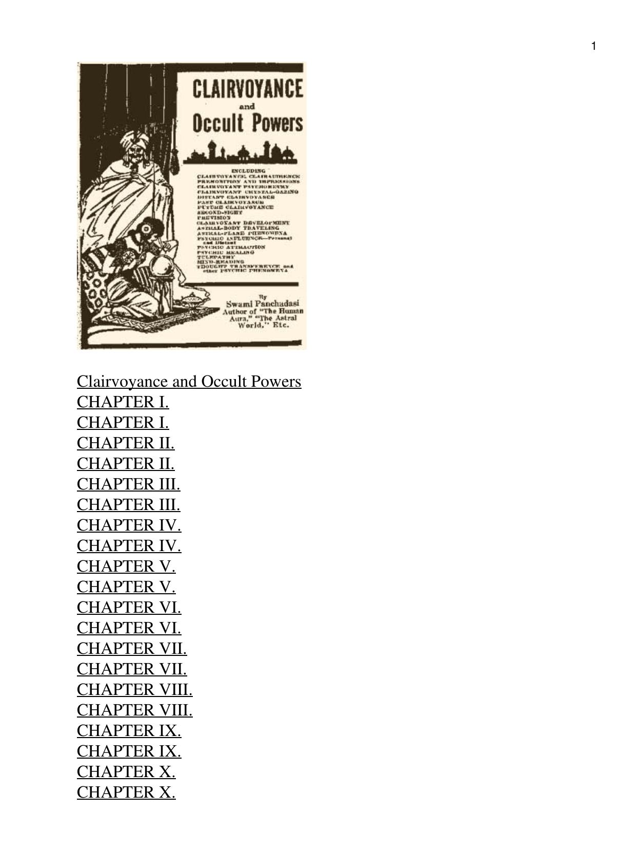 Clairvoyance and Occult Powers by Clairvoyance & Occult Powers