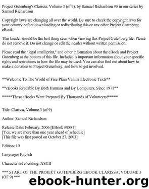 Clarissa Harlowe; or the history of a young lady — Volume 3 by Samuel Richardson