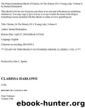 Clarissa Harlowe; or the history of a young lady — Volume 8 by Samuel Richardson