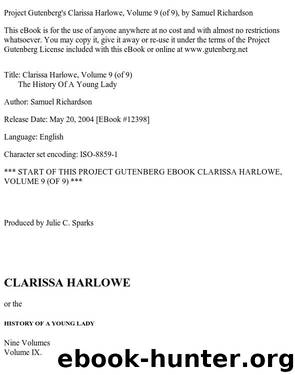 Clarissa Harlowe; or the history of a young lady — Volume 9 by Samuel Richardson