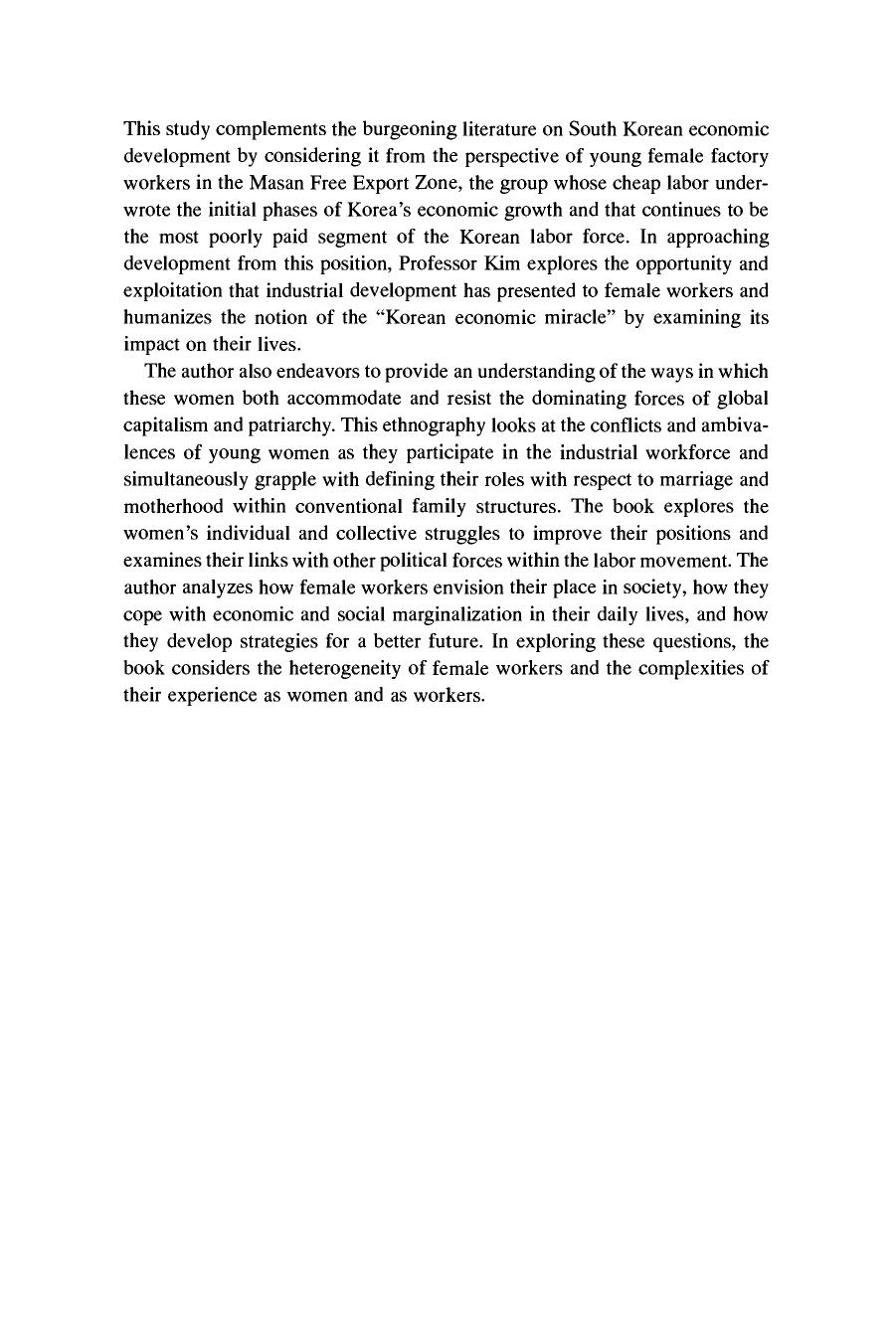 Class Struggle or Family Struggle?: The Lives of Women Factory Workers in South Korea by Seung-kyung Kim