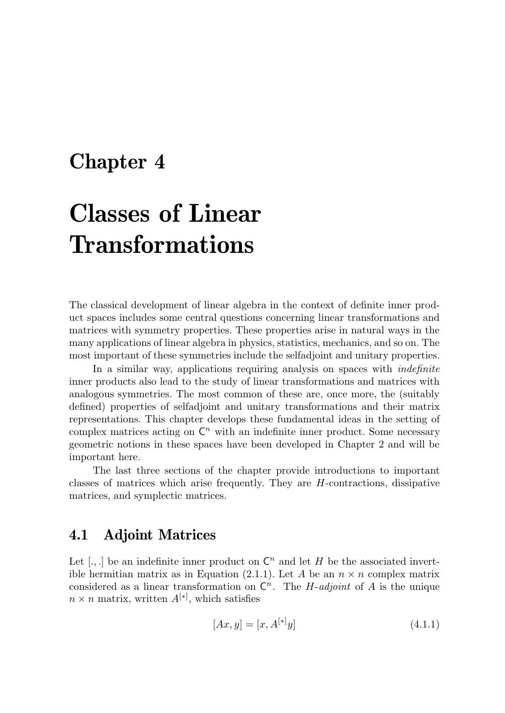 Classes of Linear Transformations by Unknown