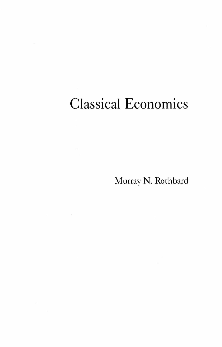 Classical Economics by Unknown