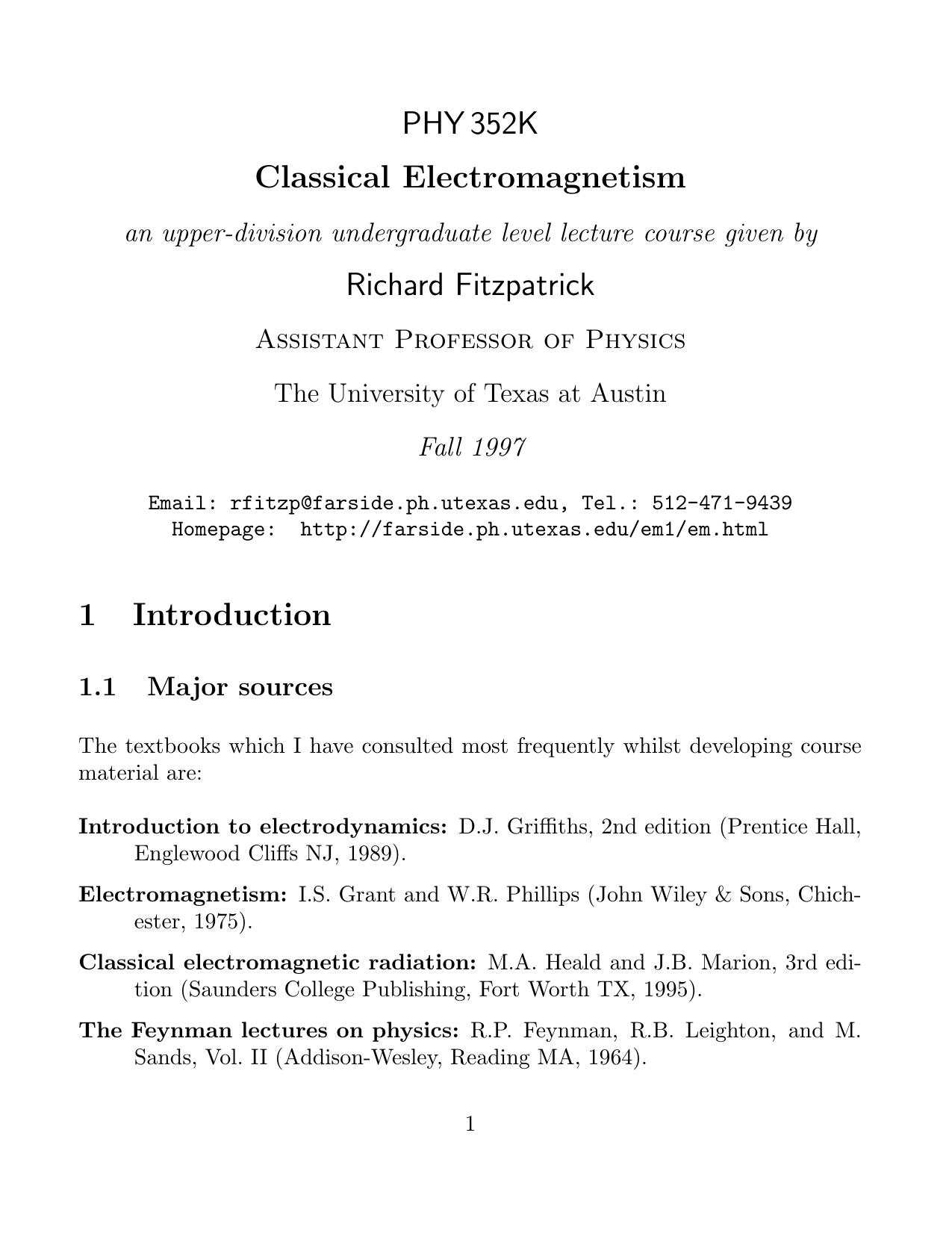 Classical Electromagnetism by Jerrold Franklin