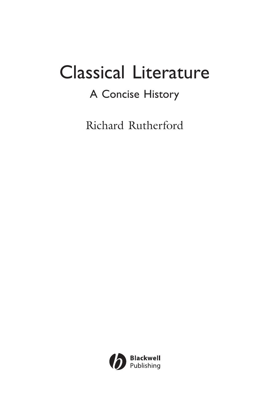Classical Literature-A Concise History 0631231323 by Unknown