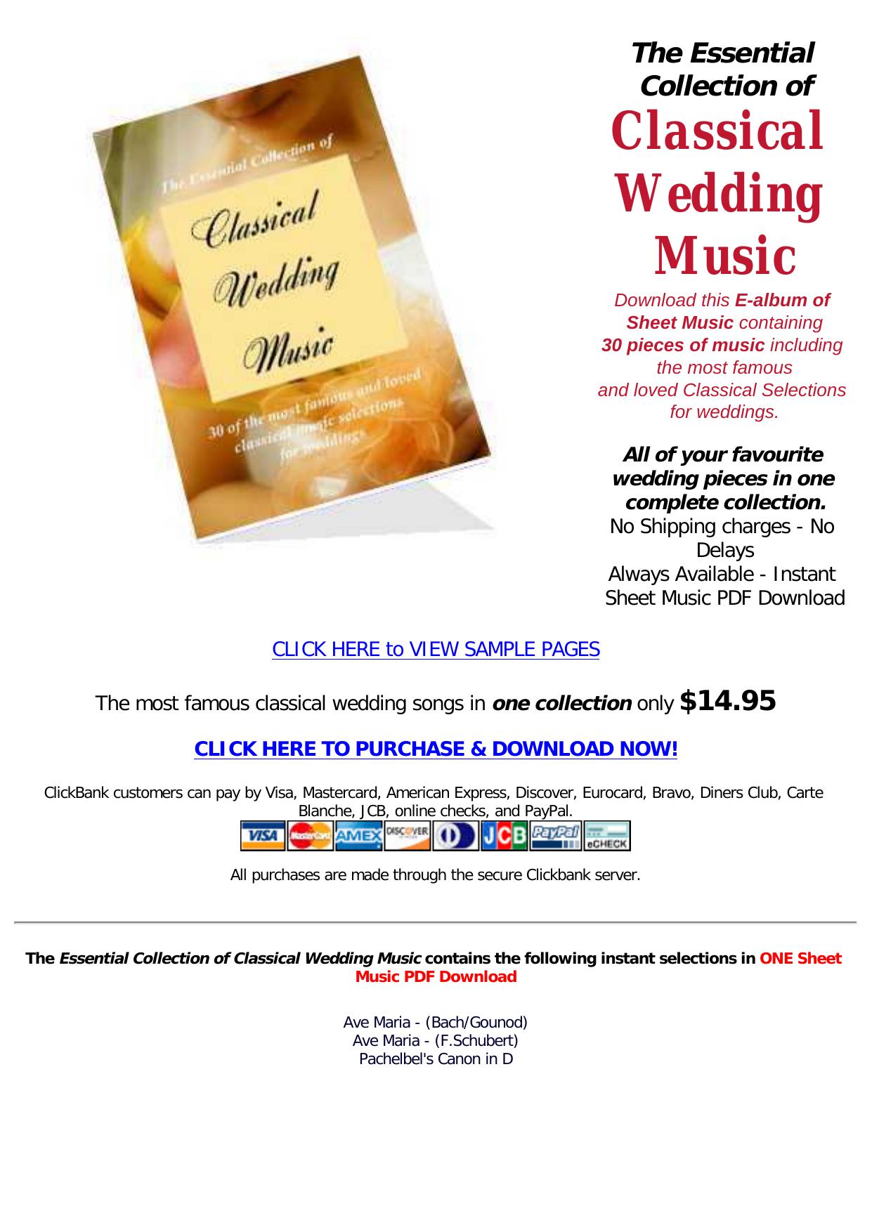 Classical Sheet Music Albums For Weddings, Funerals & Occasions. by Best of Kuszter's Collection