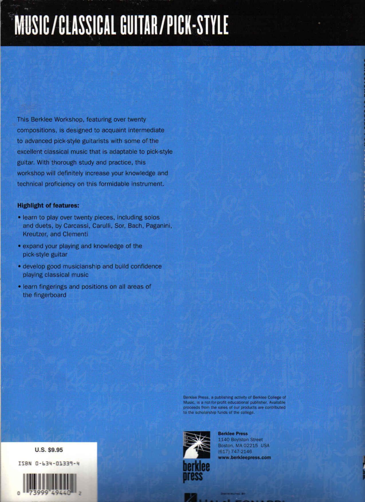Classical Studies for Pick Style Guitar by Unknown