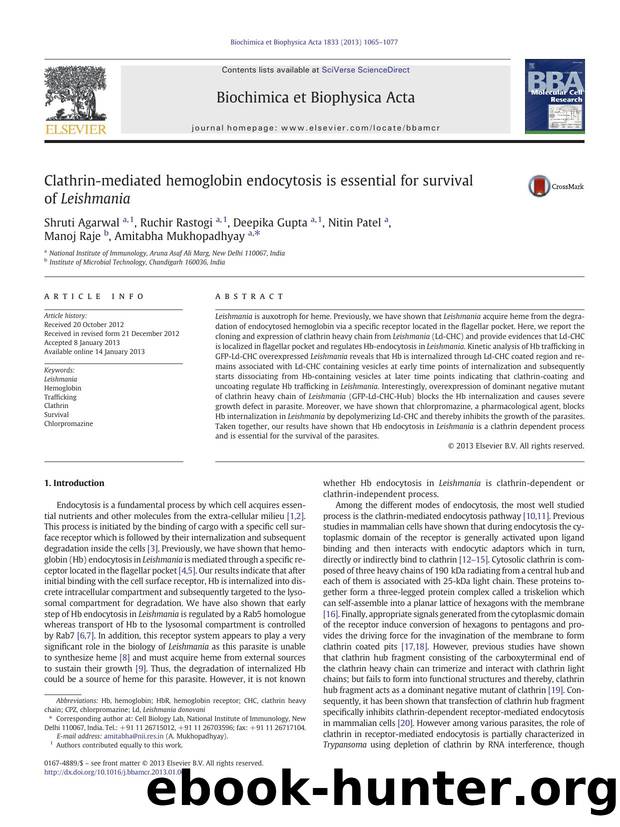 Clathrin-mediated hemoglobin endocytosis is essential for survival of Leishmania by Shruti Agarwal & Ruchir Rastogi & Deepika Gupta & Nitin Patel & Manoj Raje & Amitabha Mukhopadhyay