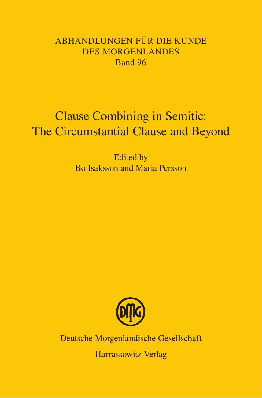 Clause Combining in Semitic: The Circumstantial Clause and Beyond by Bo Isaksson; Maria Persson