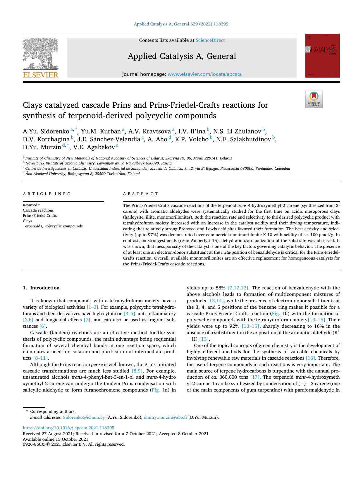 Clays catalyzed cascade Prins and Prins-Friedel-Crafts reactions for synthesis of terpenoid-derived polycyclic compounds by unknow