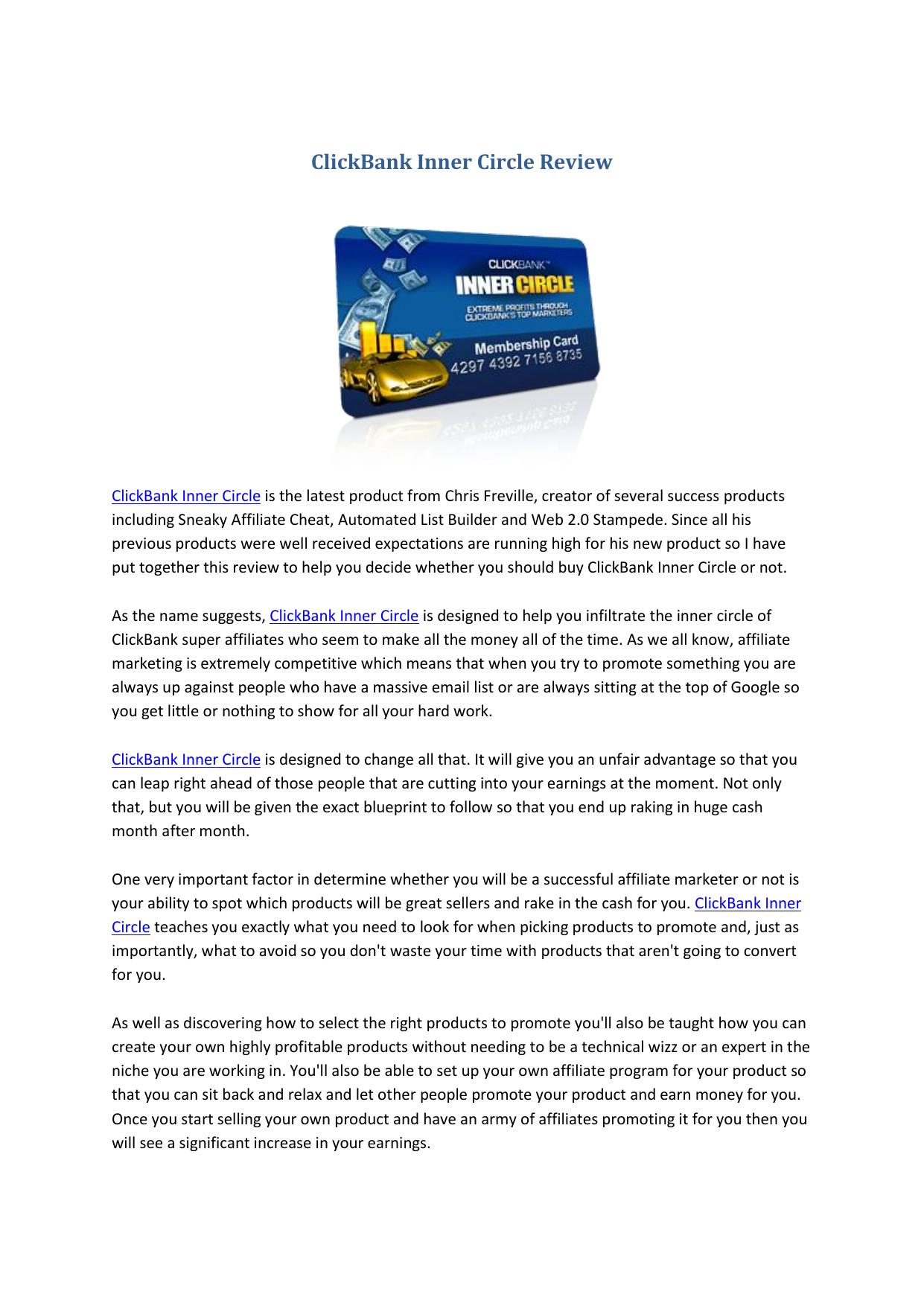 ClickBank Inner Circle Review by Chris