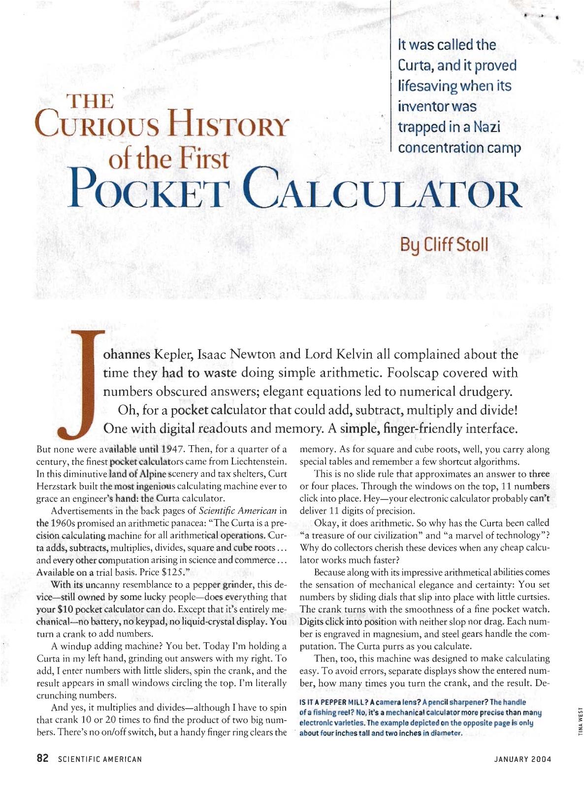 Clifford Stoll - The First Pocket Calculator by Unknown