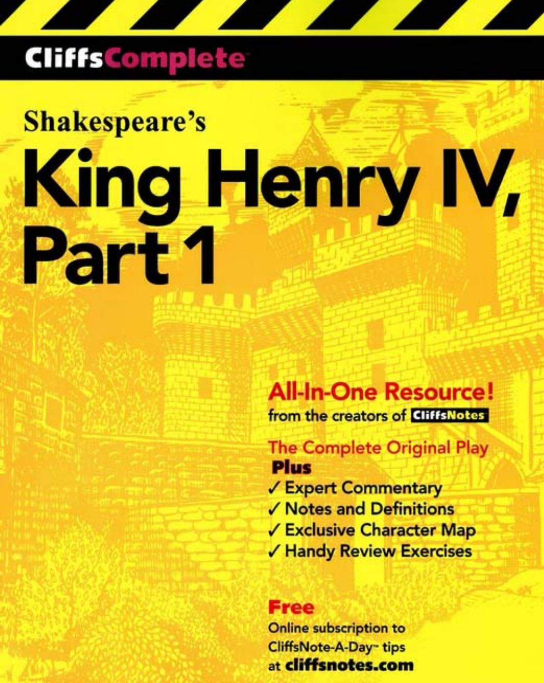 Cliffs Complete Shakespeare's King Henry IV, Part 1 by Sidney Lamb