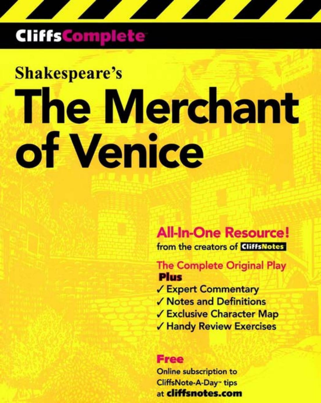 Cliffs Complete Shakespeare's The Merchant of Venice by David Nicol Edited by Sidney Lamb
