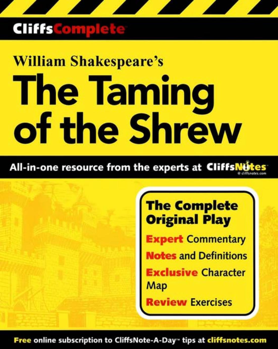 Cliffs Complete Shakespeare's The Taming of the Shrew by Diana Sweeney
