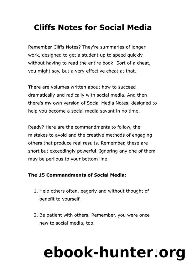 Cliffs Notes for Social Media by Unknown
