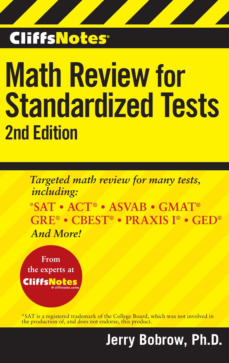 CliffsNotes Math Review for Standardized Tests, Second Edition by Jerry Bobrow Ph.D