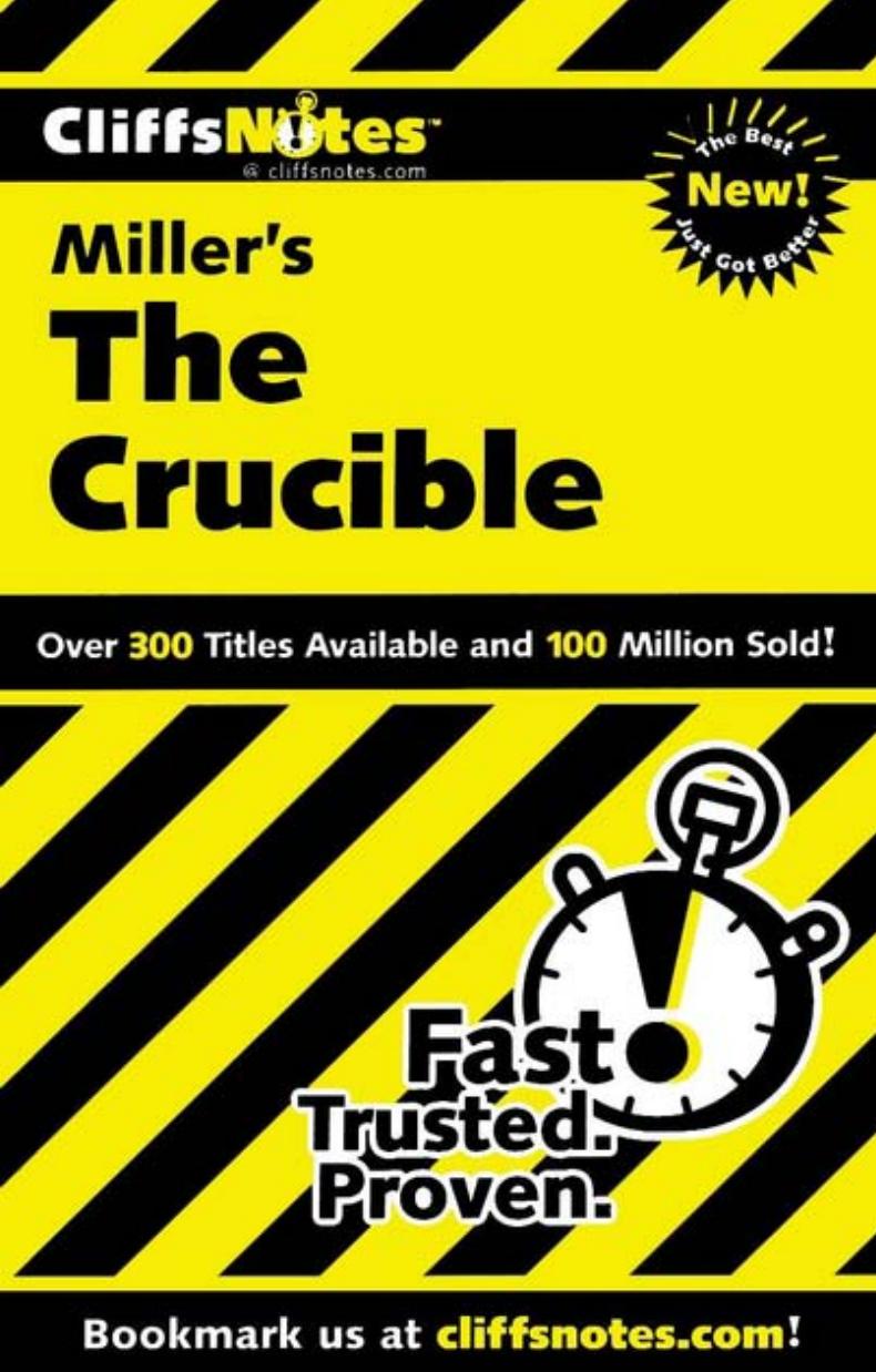 CliffsNotes: Miller's The Crucible by Jennifer L. Scheidt