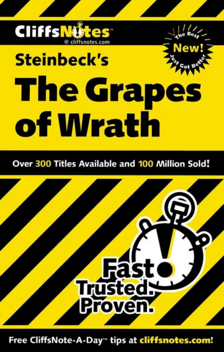 CliffsNotes: Steinbeck's The Grapes of Wrath by Kelly McGrath Vlcek