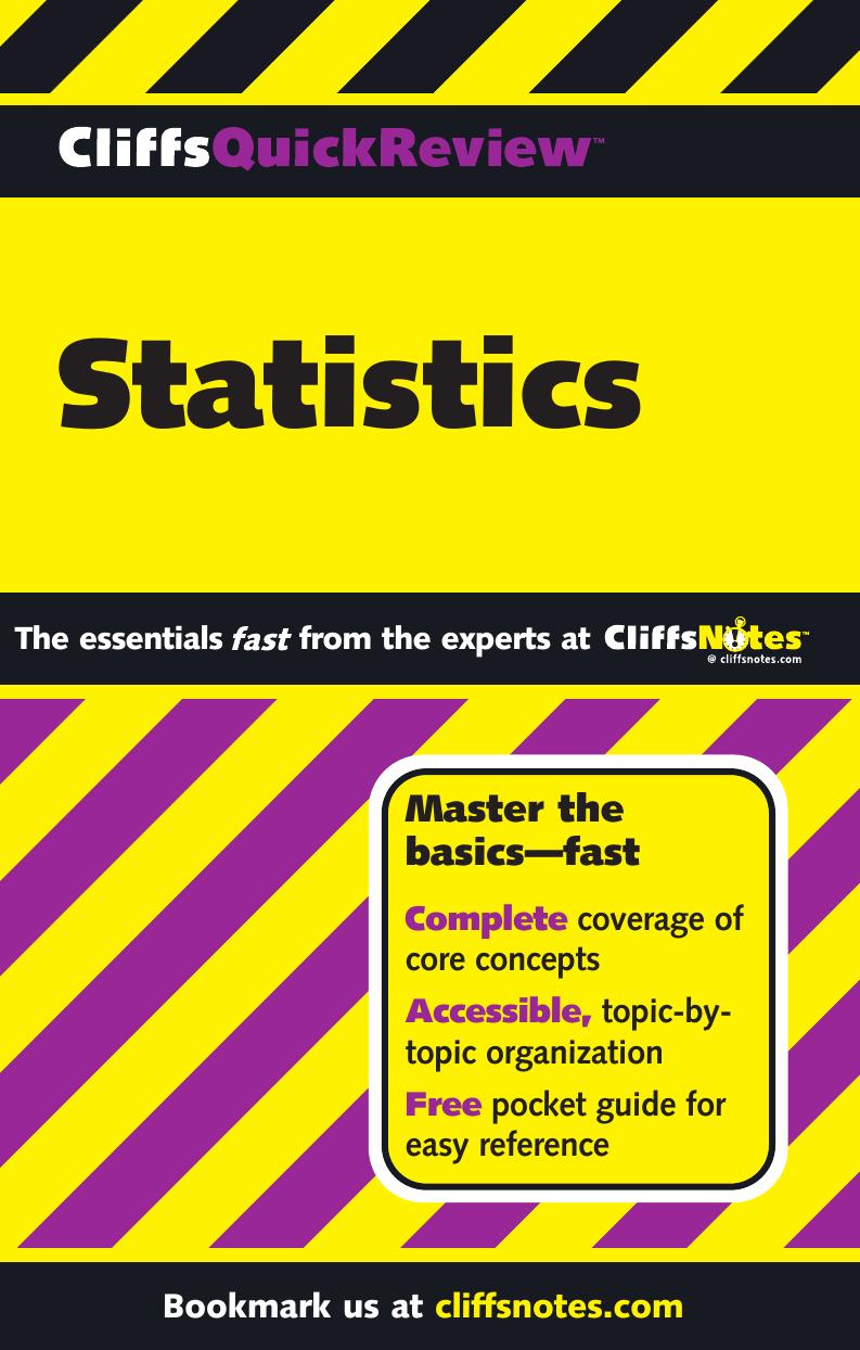 CliffsQuickReview Statistics by David H. Voelker Peter Z. Orton Scott Adams