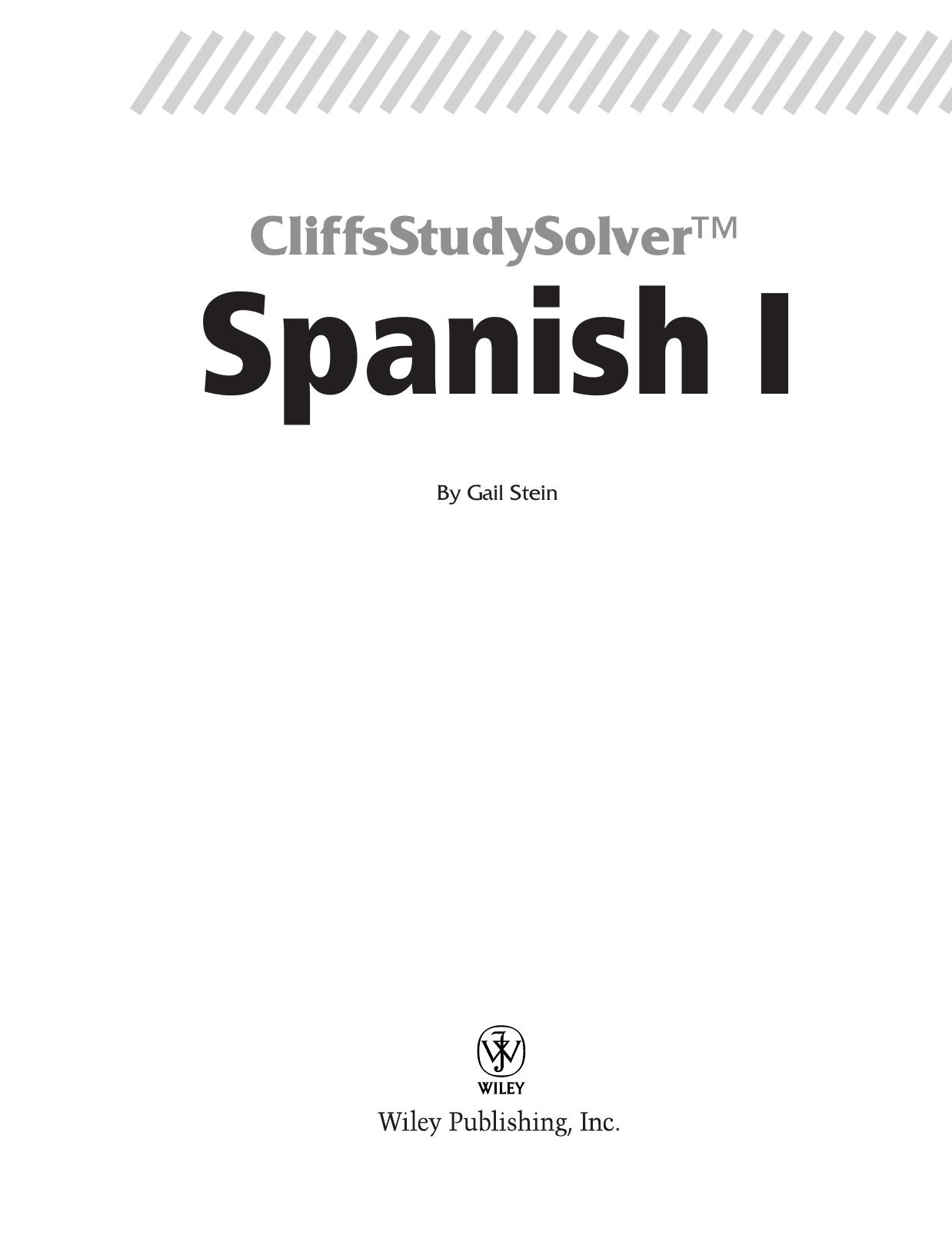 CliffsStudySolver Spanish I by Gail Stein