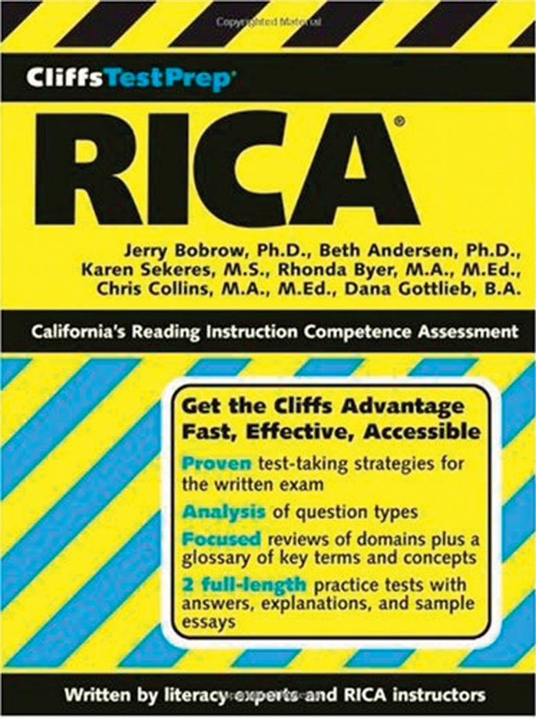 CliffsTestPrep RICA (Cliffs Test Prep RICA) by Jerry Ph.D. Bobrow Beth Andersen Karen Sekeres Rhonda Byer Chris Collins Dana Gottlieb