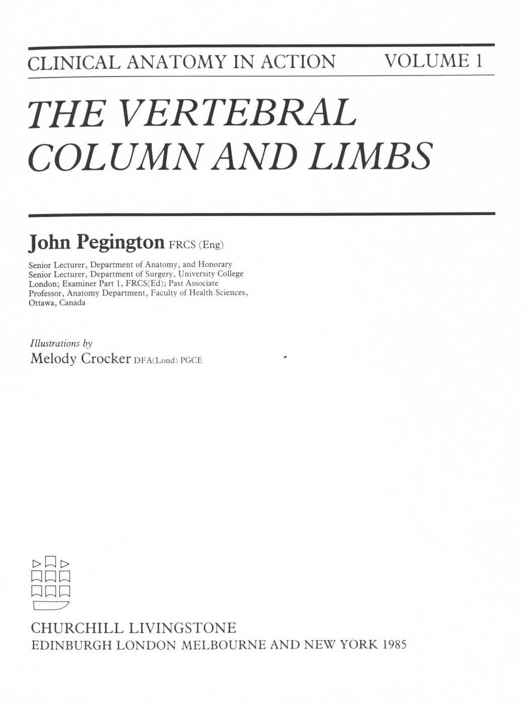Clinical Anatomy Vertebral Column and Limbs by Unknown