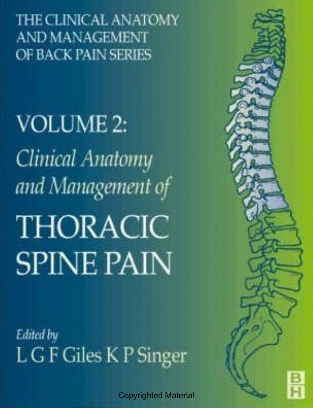 Clinical Anatomy and Mgmt of Back Pain [Vol 2 - Thoracic Spine] by L. Giles K. Singer