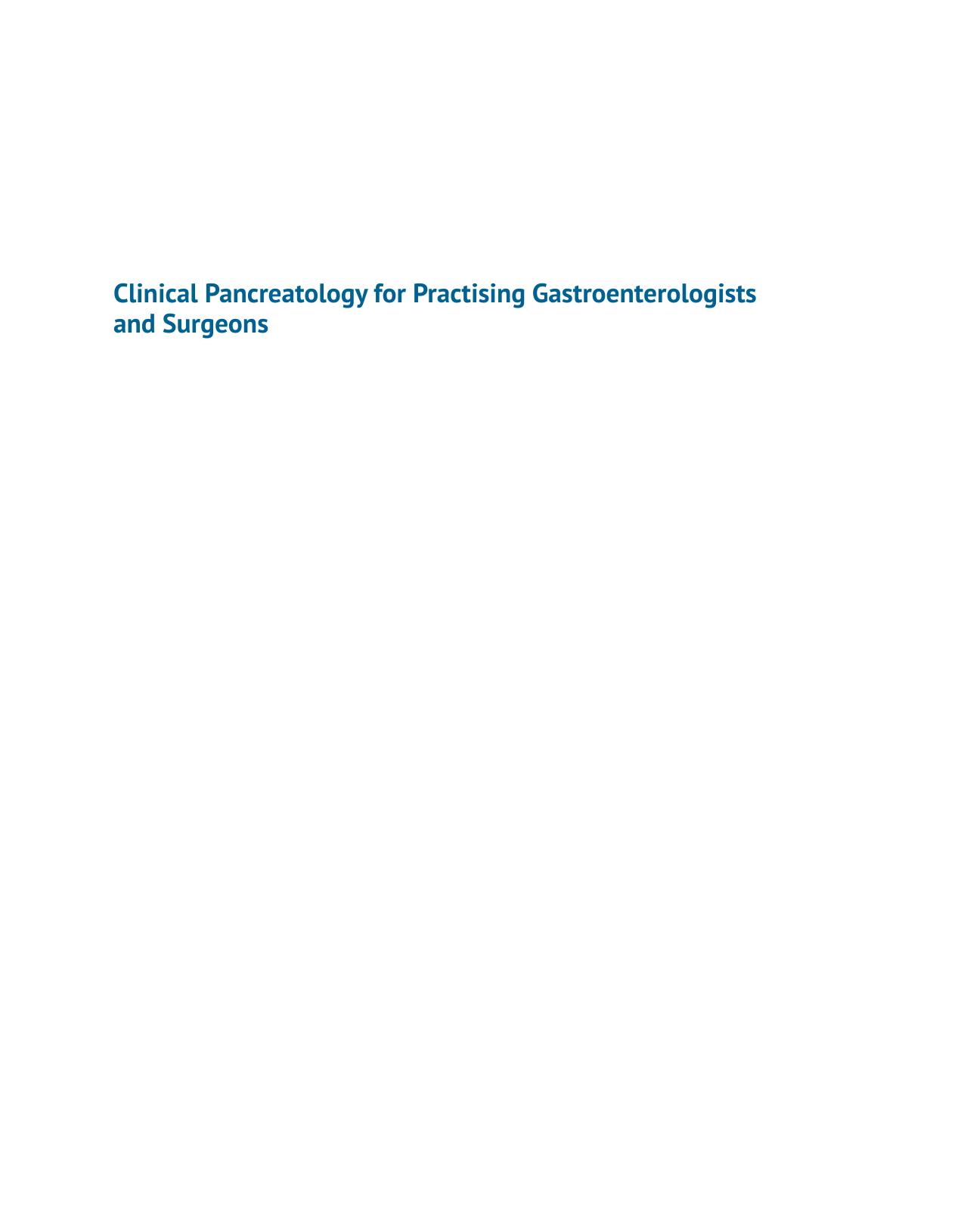 Clinical Pancreatology: For Practising Gastroenterologists and Surgeons by Juan Enrique Dominguez-Munoz