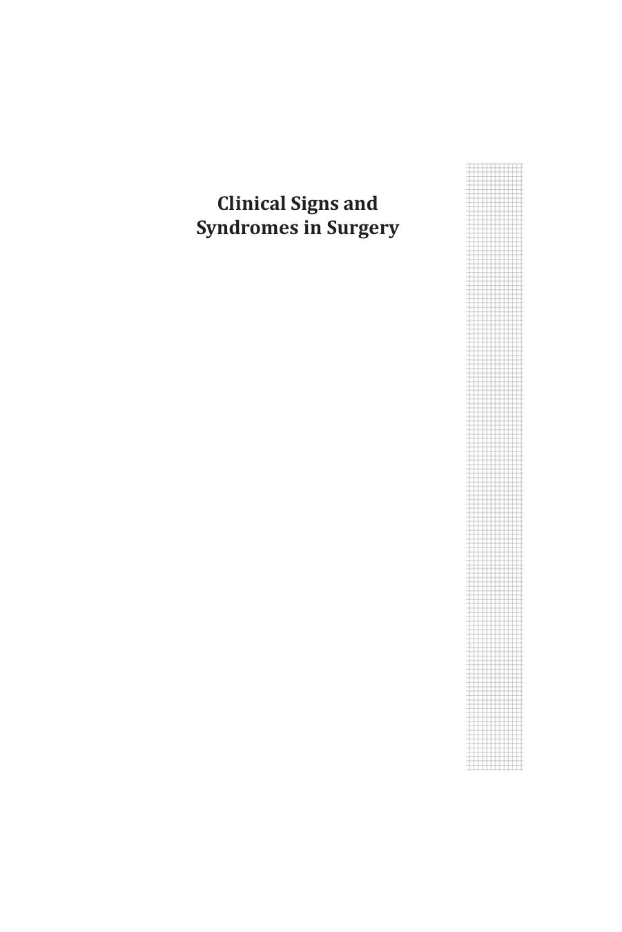 Clinical Signs and Syndromes in Surgery by Prabhu Shivananda