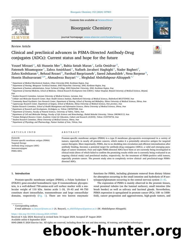 Clinical and preclinical advances in PSMA-Directed Antibody-Drug conjugates (ADCs): Current status and hope for the future by unknow