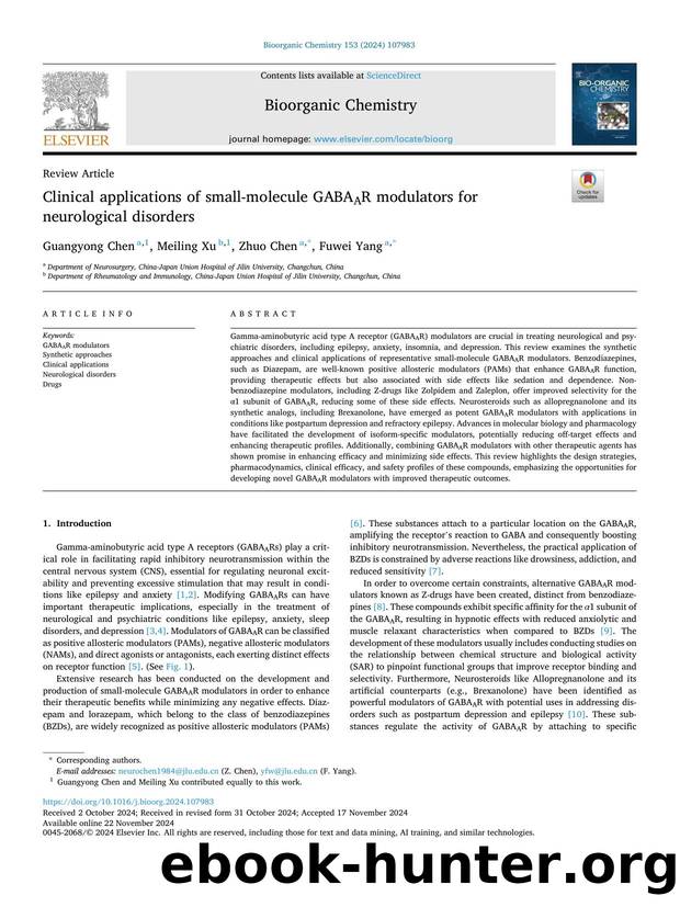 Clinical applications of small-molecule GABAAR modulators for neurological disorders by Guangyong Chen & Meiling Xu & Zhuo Chen & Fuwei Yang