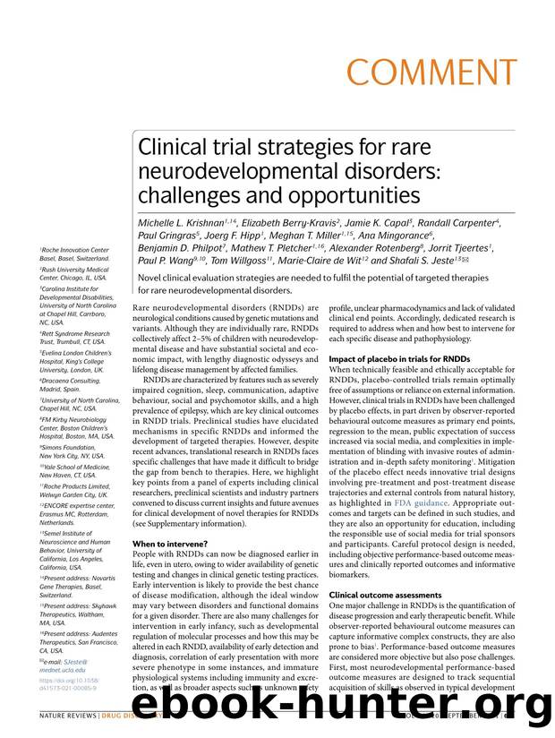 Clinical trial strategies for rare neurodevelopmental disorders: challenges and opportunities by unknow