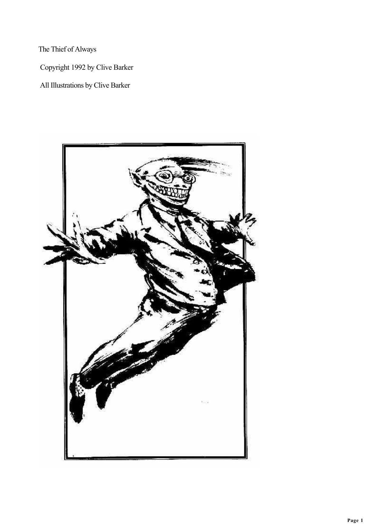 Clive Barker by The Thief of Always (Illustrated)