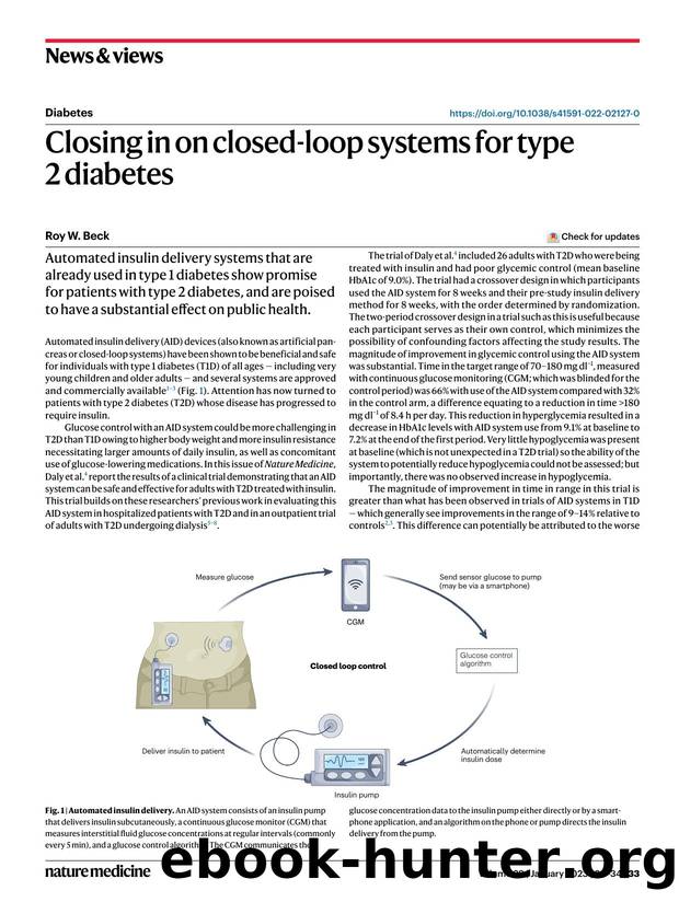 Closing in on closed-loop systems for type 2 diabetes by Roy W. Beck