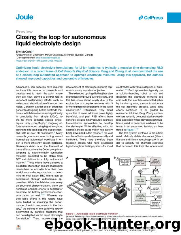 Closing the loop for autonomous liquid electrolyte design by Eric McCalla