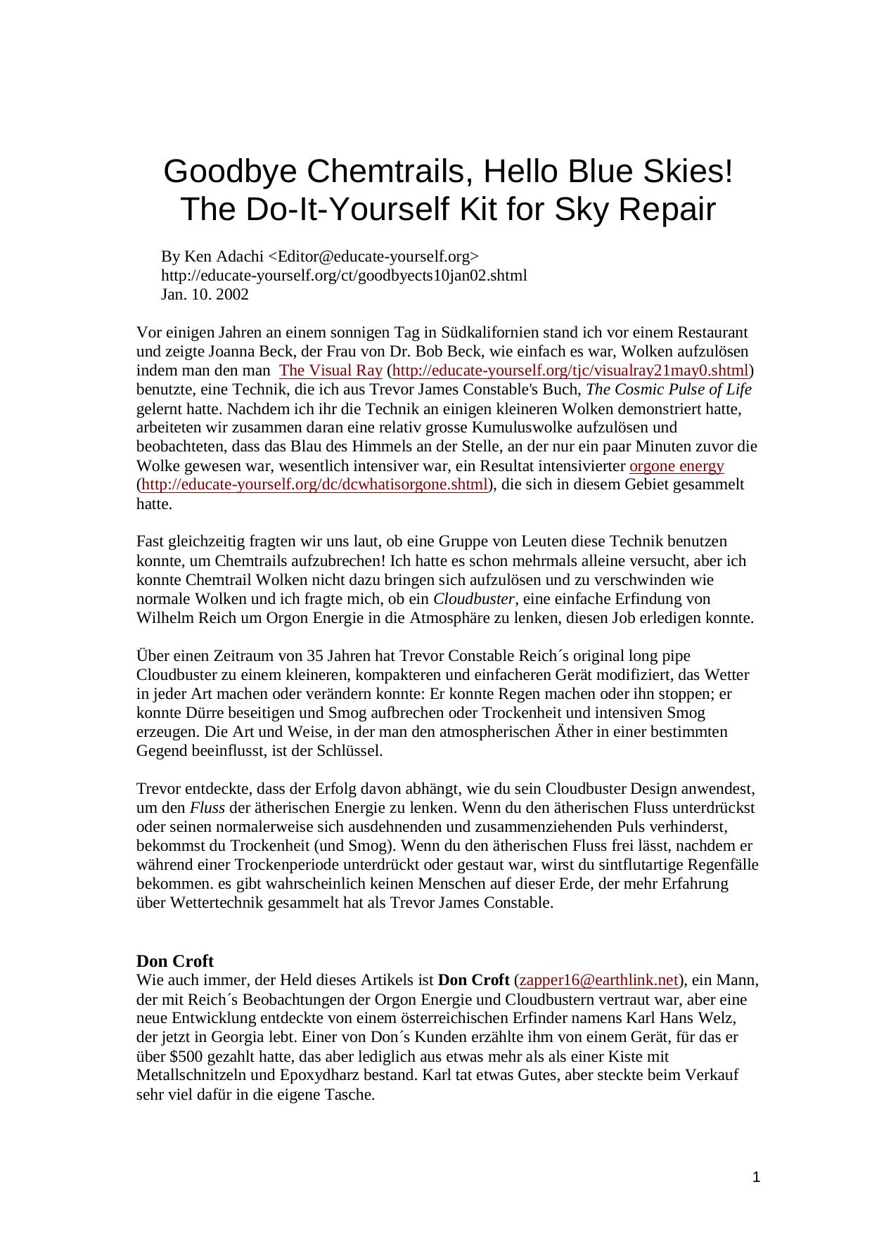 Cloudbuster Project : reenactment of the scientific experiments of Wilhelm Reich from 1953-54 to influence the atmosphere by the means of Orgone-energy; [part 1: P.S.1 Contemporary by Christoph Keller; Sharon Ben-Joseph; PS 1 Contemporary Art Center. & lt;Long Island City NY & gt