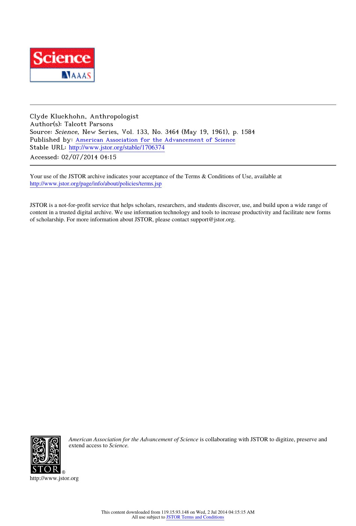 Clyde Kluckhohn, Anthropologist by Clyde Kluckhohn Anthropologist