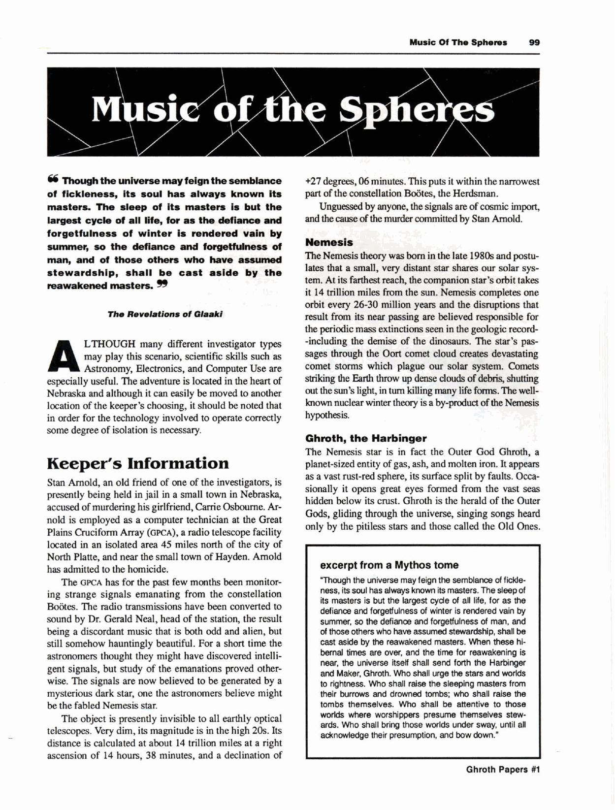 CoC Music of the Spheres by Unknown