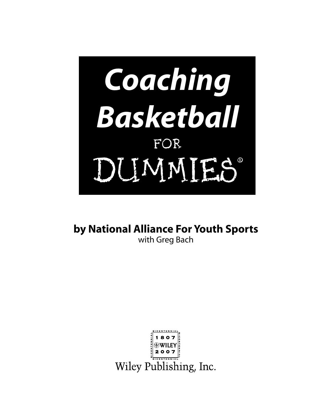 Coaching Basketball for Dummies by The National Alliance For Youth Sports & Greg Bach