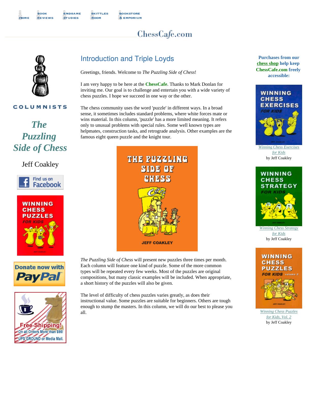 Coakley Jeff - Chess Cafe - The Puzzling Side Of Chess by 1-93 912p