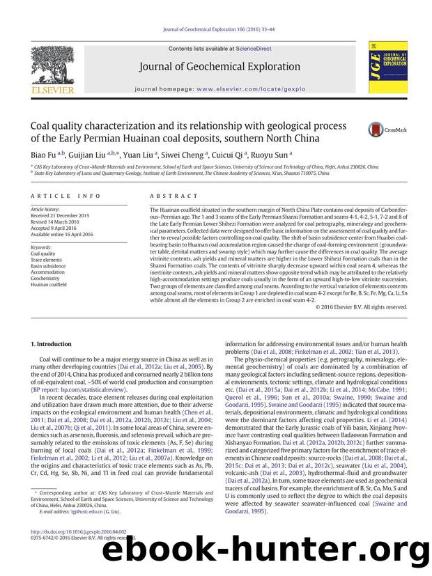 Coal quality characterization and its relationship with geological process of the Early Permian Huainan coal deposits, southern North China by Biao Fu & Guijian Liu & Yuan Liu & Siwei Cheng & Cuicui Qi & Ruoyu Sun