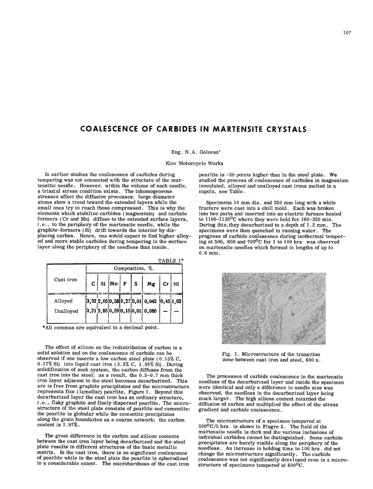 Coalescence of carbides in martensite crystals by Unknown