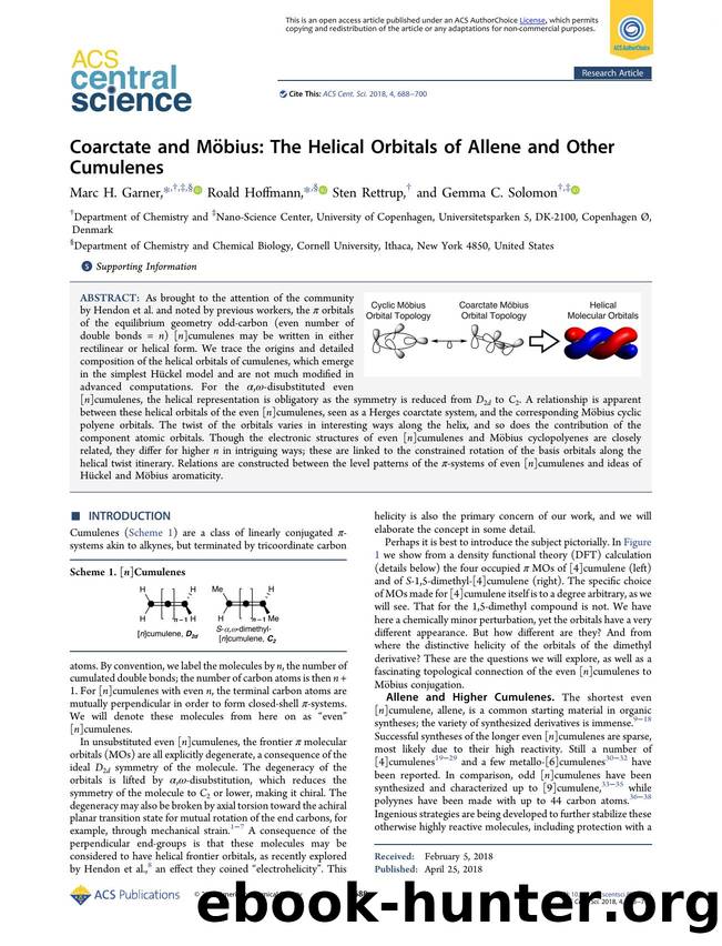 Coarctate and MoÌbius: The Helical Orbitals of Allene and Other Cumulenes by unknow