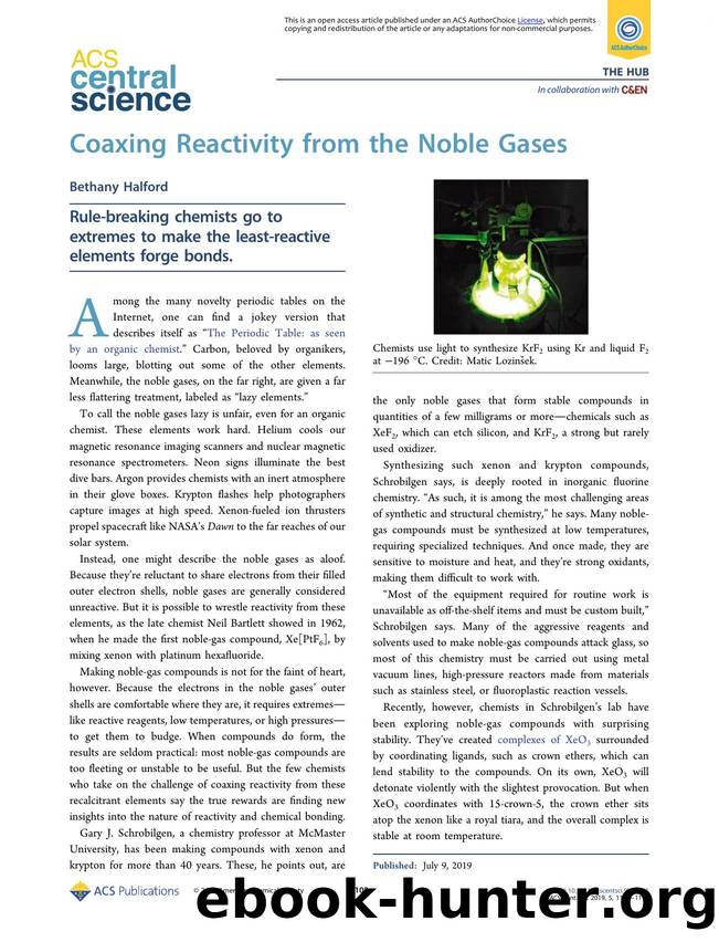 Coaxing Reactivity from the Noble Gases by Bethany Halford