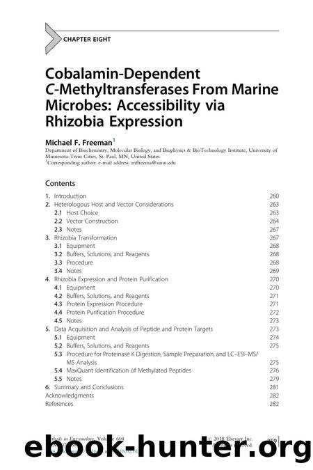 Cobalamin-Dependent C-Methyltransferases From Marine Microbes: Accessibility via Rhizobia Expression by Michael F. Freeman