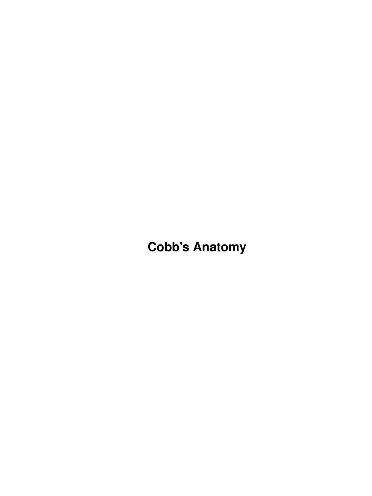 Cobb's Anatomy by Unknown