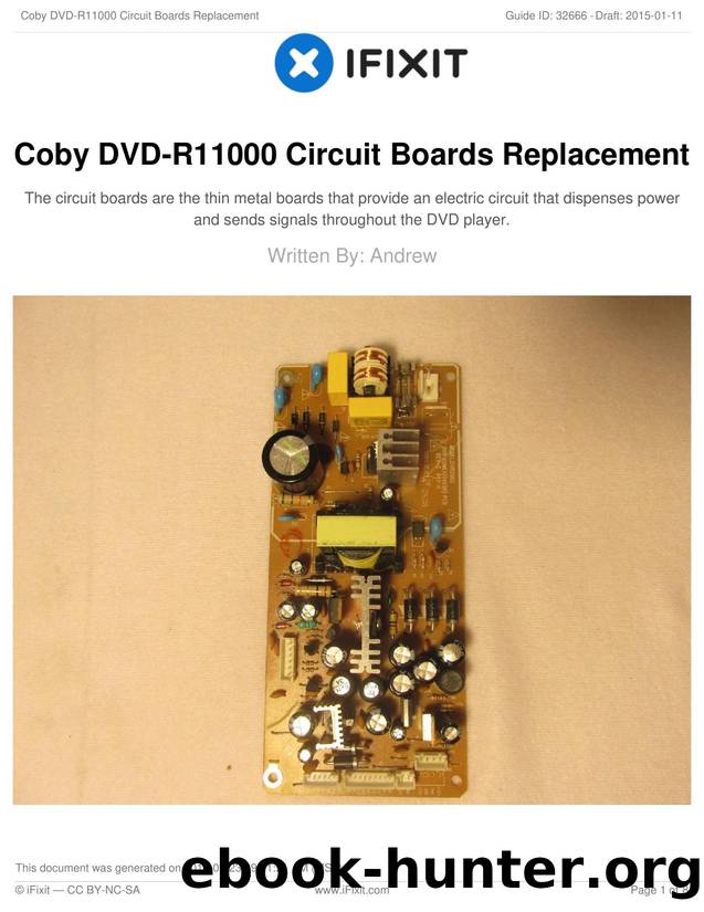 Coby DVD-R11000 Circuit Boards Replacement by Unknown